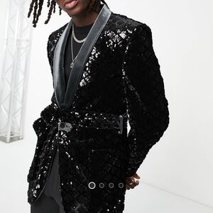 ASOS Black Sequin Blazer